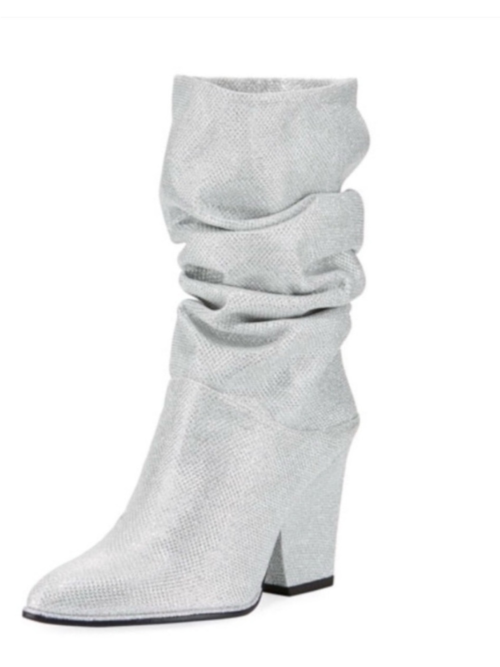 Stuart Weitzman Crush Scrunch Noir Sparkle Boot Size 8.5